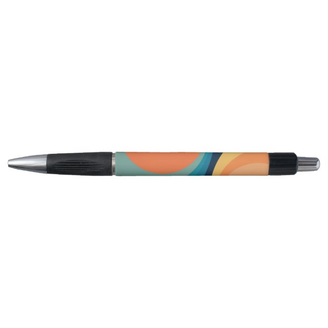 Colourful retro circles design pen (Front)