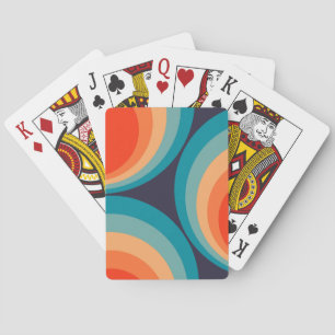 Colourful retro circles design playing cards