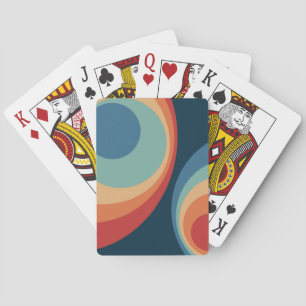 Colourful retro circles design playing cards