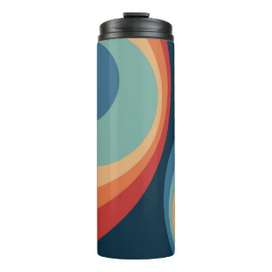 Colourful retro circles design thermal tumbler