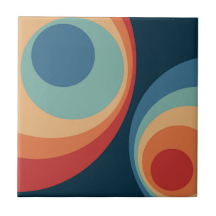 Colourful retro circles design tile