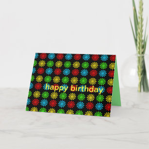 Colourful Retro Daisy Birthday Card