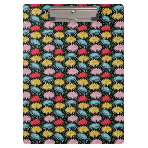 Colourful Retro Daisy Floral Pattern Whimsical  Clipboard