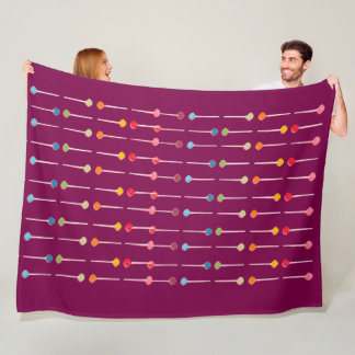 Colourful Retro Dot Pattern Throw Bla Fleece Blank