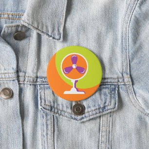 Colourful Retro Electric Fan Summer Pop Art 3 Inch Round Button