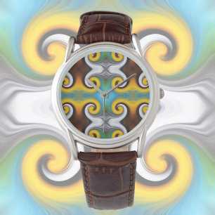 Colourful, retro feather ornament    watch