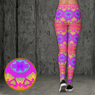 Colourful Retro Festival Leggings