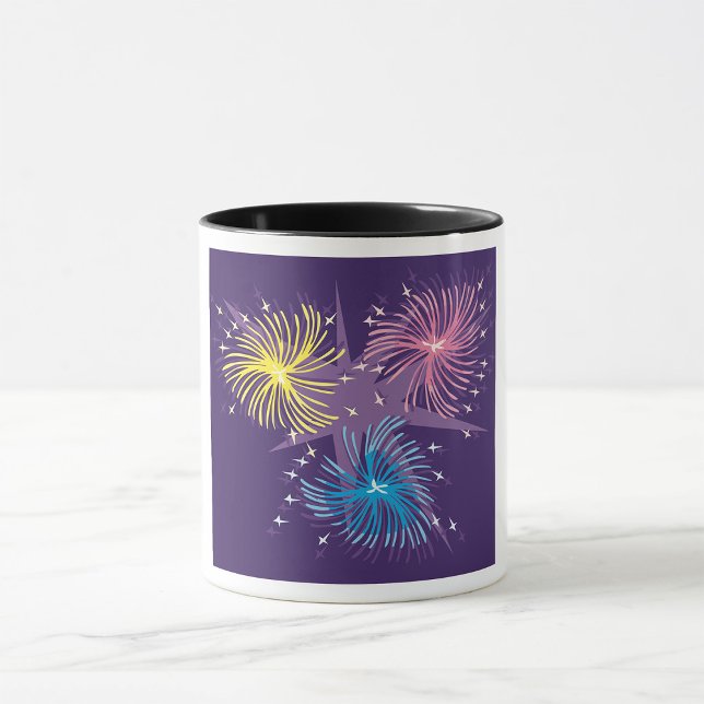 Colourful Retro Fireworks Burst Mug (Creator Uploaded)