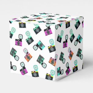 Colourful Retro Flash Camera Pattern Favor Box