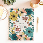 Colourful Retro Floral Custom Name Planner<br><div class="desc">This vibrant design features a retro-inspired floral pattern with bold blooms in teal, mustard, blush, and coral tones. The personalized name and year add a unique touch, making it perfect for students, professionals, or anyone who loves playful and artistic designs. Ideal for organizing daily tasks, journalling, or planning with a...</div>