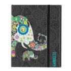 Colourful Retro Floral Cute Elephant