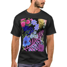 Colourful Retro Floral Fern Bontanical Foliage 