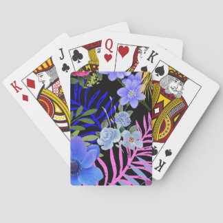 Colourful Retro Floral Fern Botanical Foliage  Playing Cards