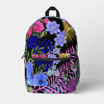 Colourful Retro Floral Fern Botanical Foliage 