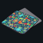 Colourful Retro Floral Owls Pattern Laptop Sleeve<br><div class="desc">Cute colourful retro flowers and animals(birds, owls, porky pine, butterflies) red blue green tones.</div>