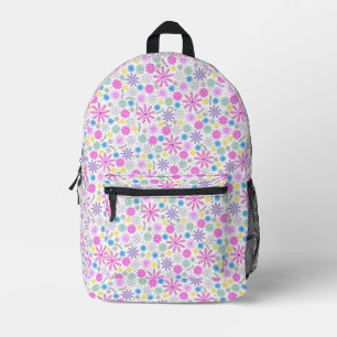Colourful Retro Floral Pattern Custom Personalized Printed Backpack