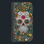 Colourful Retro Floral Sugar Skull Samsung S4 Wallet Case<br><div class="desc">Colourful retro floral sugar skull.</div>