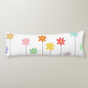Colourful Retro Flower 70s Floral Modern Chic Body Pillow