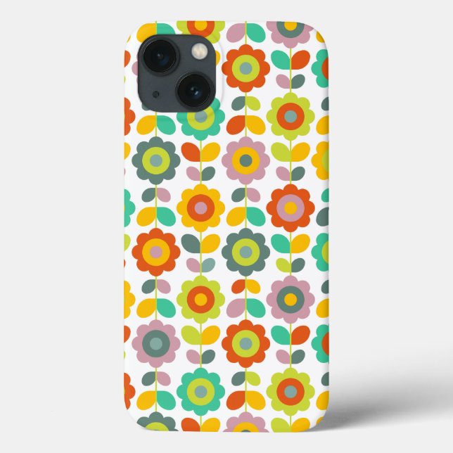 Colourful Retro Flower Case-Mate iPhone Case (Back)