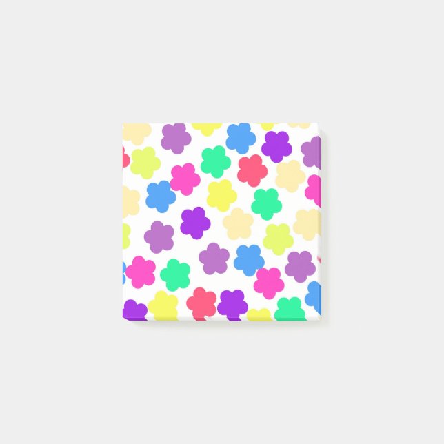 Colourful Retro Flower Designs for Spring & Summer Post-it Notes (Front)