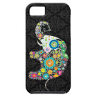 Colourful Retro Flower Elephant Design