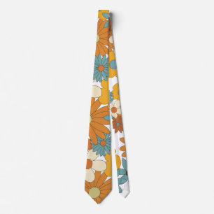 Colourful Retro Flower Pattern  Tie