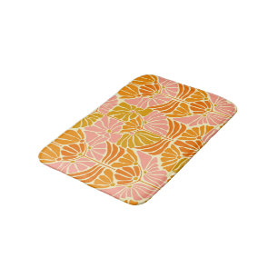 Colourful Retro Flowers Bath Mat