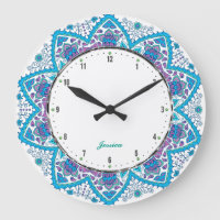 Colourful Retro Flowers Blue Overtones