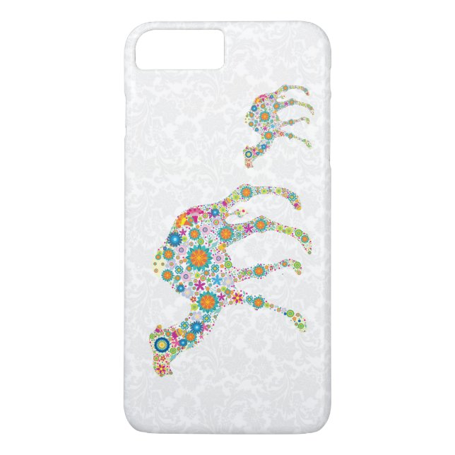 Colourful Retro Flowers Camel White Background Case-Mate iPhone Case (Back)