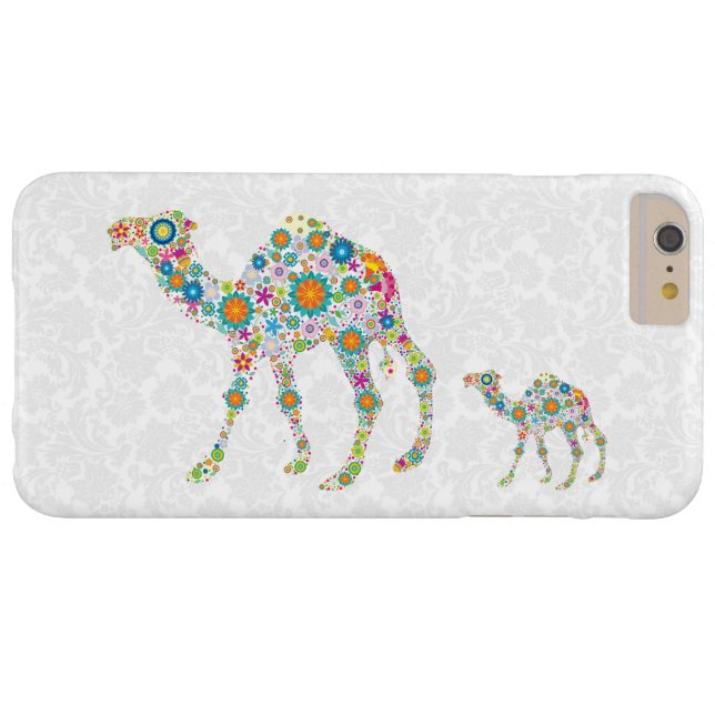 Colourful Retro Flowers Camel White Background Case-Mate iPhone Case (Back Horizontal)