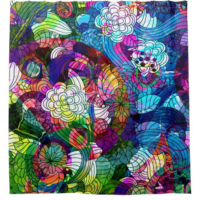 Colourful Retro Flowers Collage (Front)