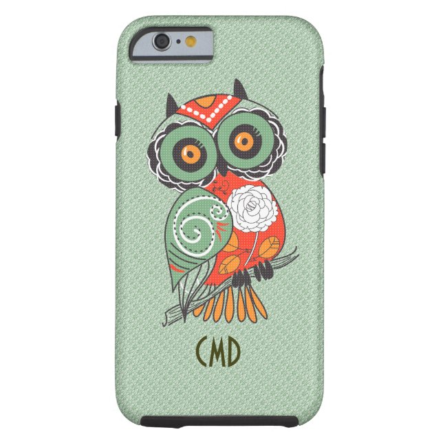 Colourful Retro Flowers Owl Case-Mate iPhone Case (Back)