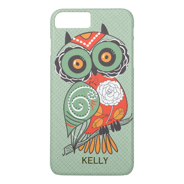 Colourful Retro Flowers Owl Case-Mate iPhone Case (Back)