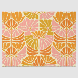 Colourful Retro Flowers Tissue Paper