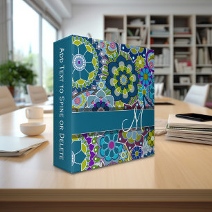 Colourful Retro Flowers with Monogram Binder