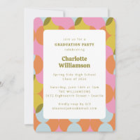 Colourful Retro Geometric Fun Unique Graduation