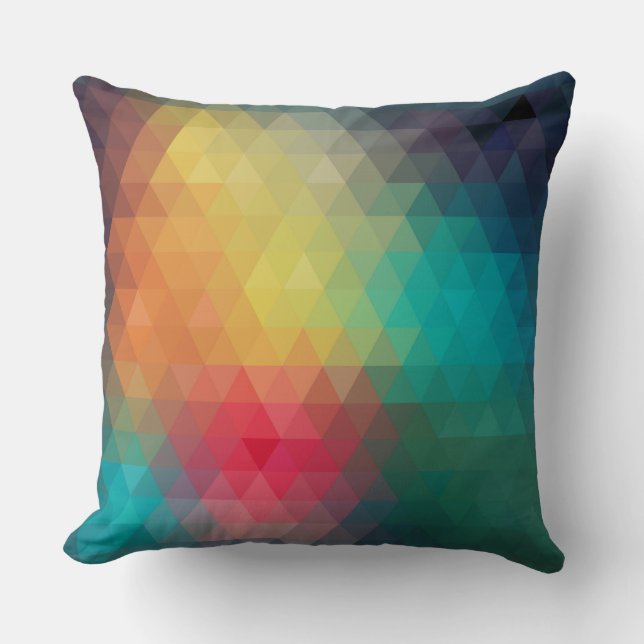 Colourful Retro Geometric Pattern 1 Throw Pillow (Front)