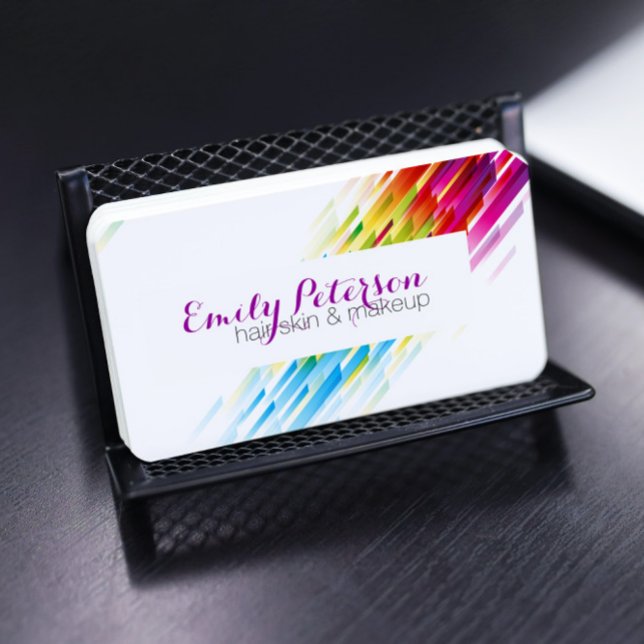 Colourful Retro Geometric Pattern Business Card (Creator Uploaded)