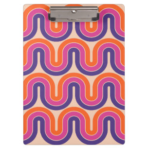 Colourful Retro Geometric Wave Design Clipboard