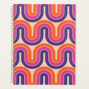 Colourful Retro Geometric Wave Design Planner