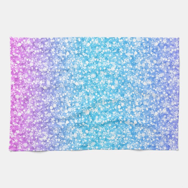 Colourful Retro Glitter And Sparkles Kitchen Towel (Horizontal)