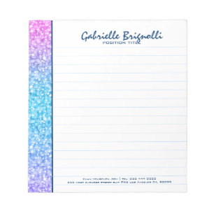 Colourful Retro Glitter And Sparkles Notepad