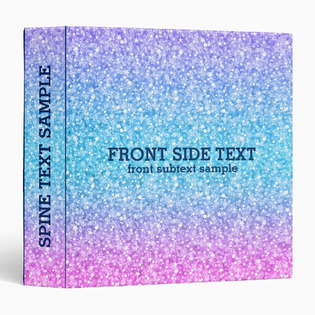 Colourful Retro Glitter And Sparkles Texture Print Binder (Front/Spine)