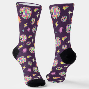 Colourful Retro Groovy Disco Pattern Socks