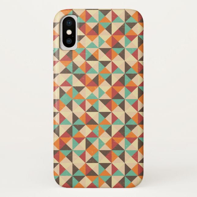 Colourful Retro Grunge Squares Pattern Case-Mate iPhone Case (Back)