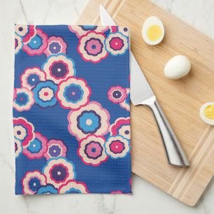 Colourful retro hippie pattern kitchen towel