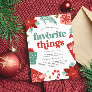 Colourful Retro Holiday Favourite Things Party Invitation