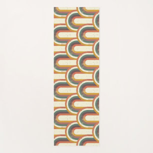 Colourful Retro-Inspired Rainbow Pattern Yoga Mat