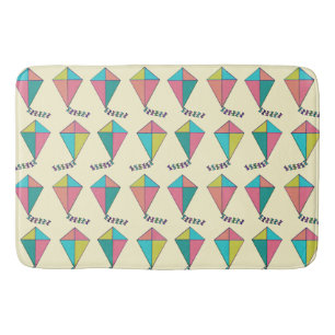 Colourful Retro Kite Pattern Bath Mat