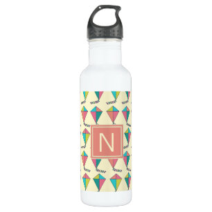 Colourful Retro Kite Pattern Monogram 710 Ml Water Bottle